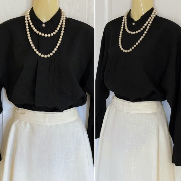 EUC Christian Dior Collection vintage Gingham button down l/s shirt black/grey - Picture 3 of 16